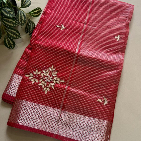 Light Work Semi Cotton Silk Jari Weaving Saree