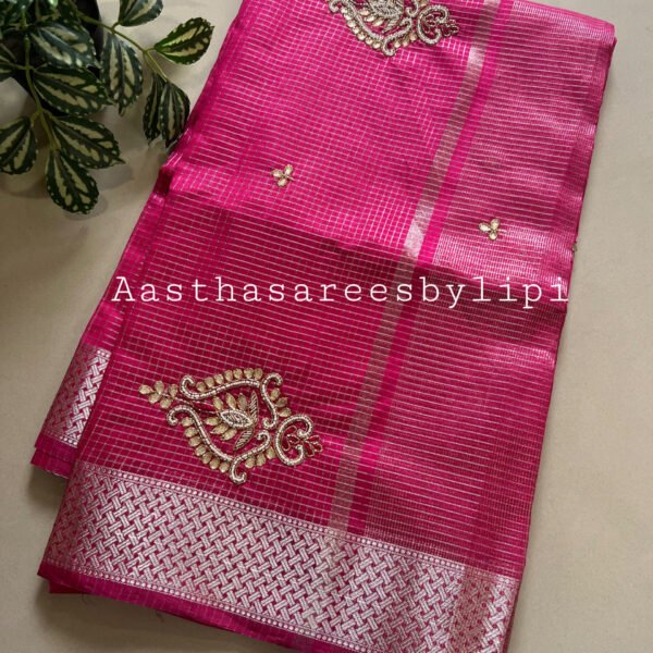 Light Work Semi Cotton Silk Jari Weaving Saree