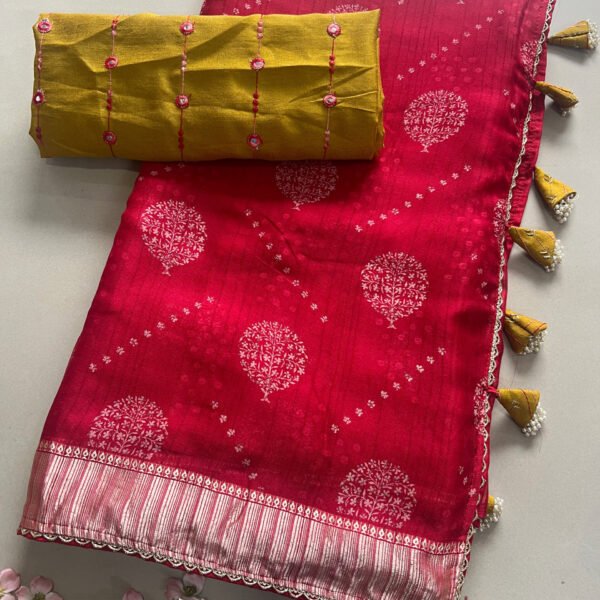 Heavy Blouse Premium Soft Printed Saree