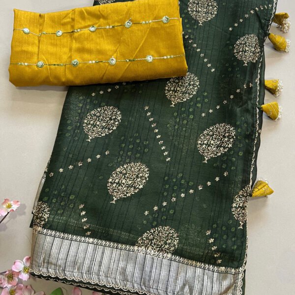 Heavy Blouse Premium Soft Printed Saree