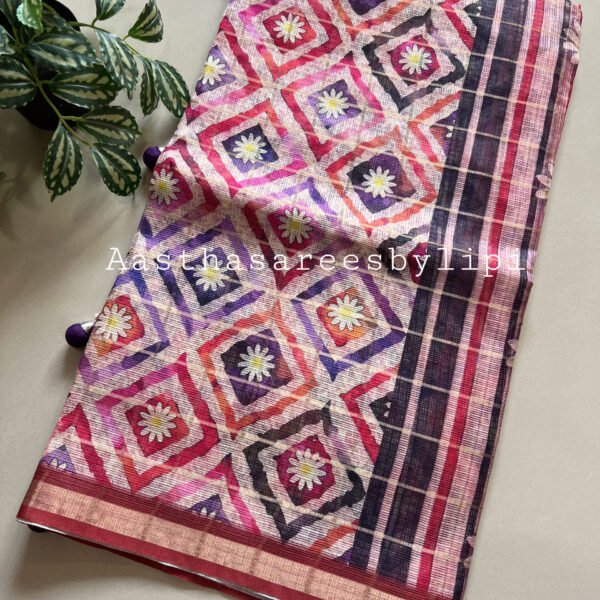 Printed Soft Kota Doriya Cotton Silk Saree