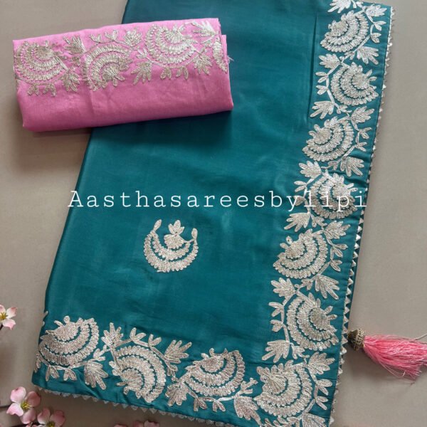 Pheta Work Dola Silk Sarees with Light Work Blouse
