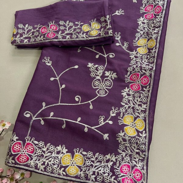 Jaal Pitta Work Soft Shimmer Saree