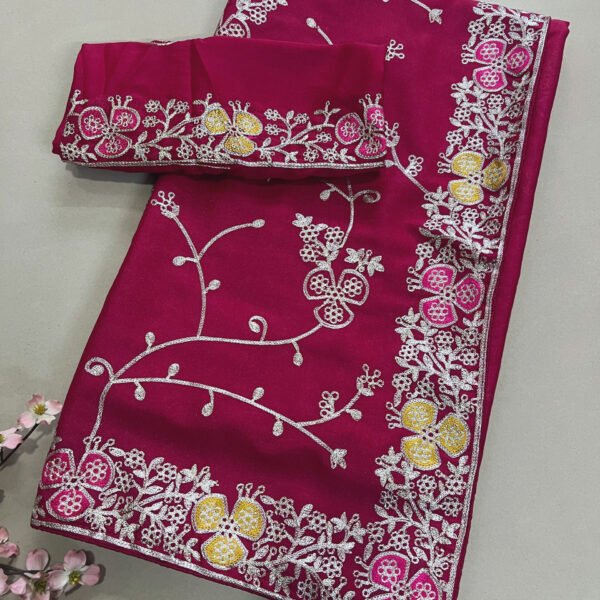 Jaal Pitta Work Soft Shimmer Saree