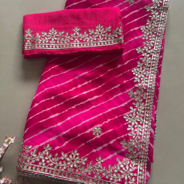 Pure Gotta Patti Lehriya Georgette Saree