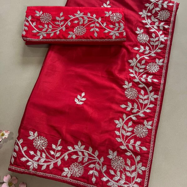 Pitta Work Shimmer Dola Silk Saree