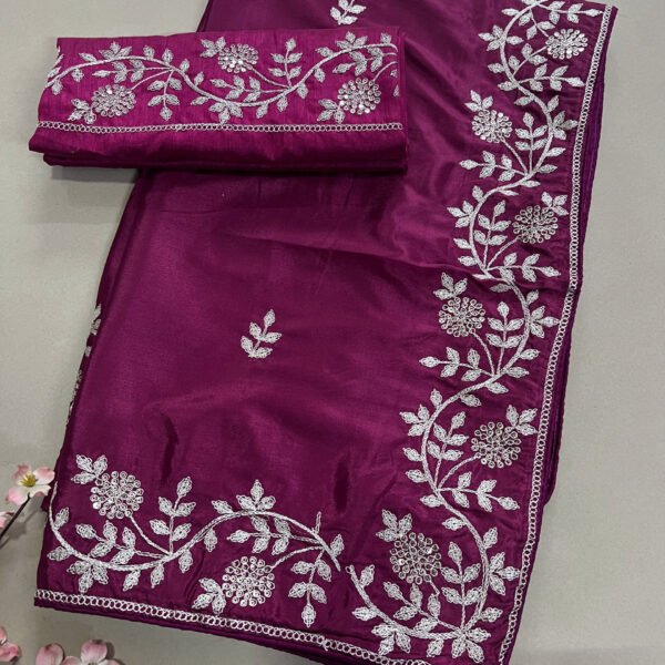 Pitta Work Shimmer Dola Silk Saree