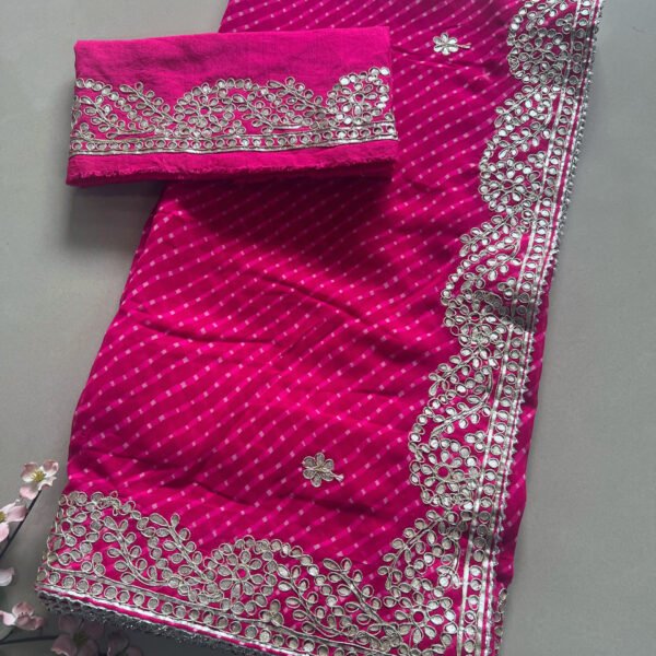 Pure Gotta Patti Mothada Georgette Saree