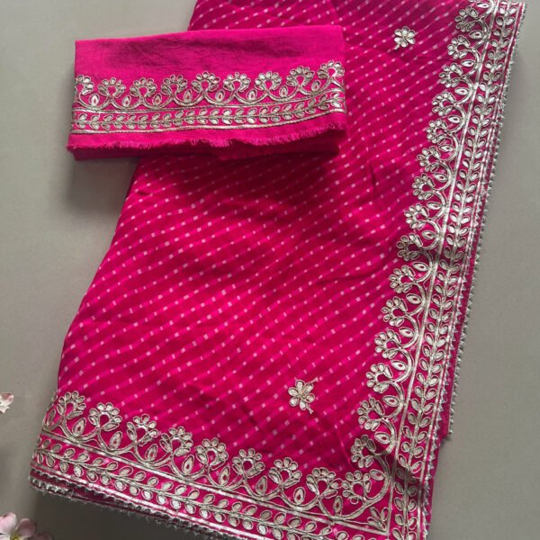 Pure Gotta Patti Mothada Georgette Saree