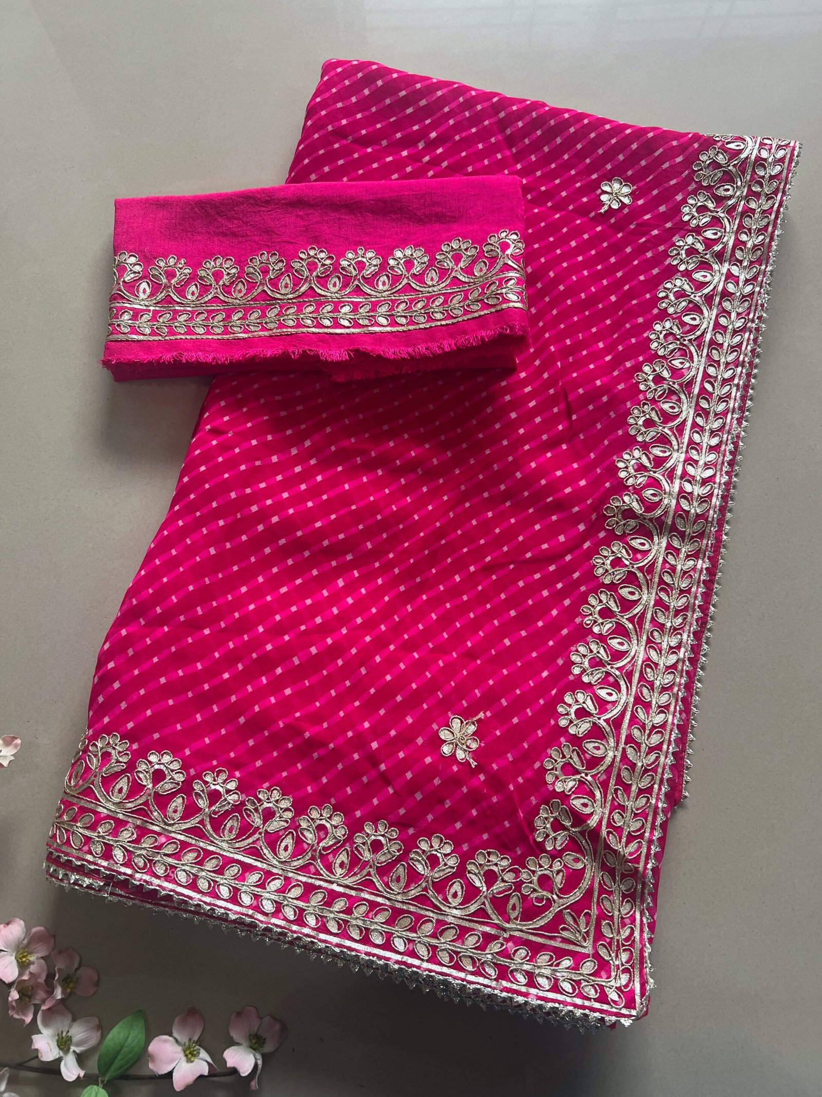 Pure Gotta Patti Mothada Georgette Saree