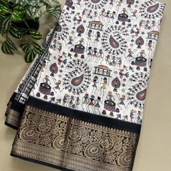 Warli Inspired Semi Soft Silk Saree