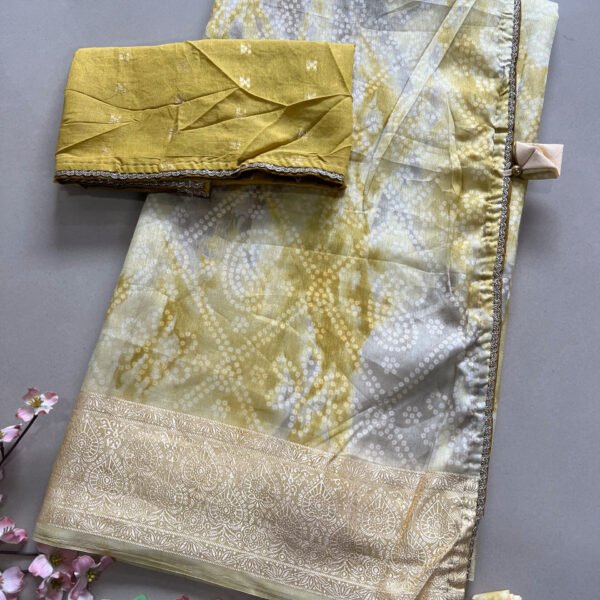 Bandhej Printed Semi Soft Silk Saree