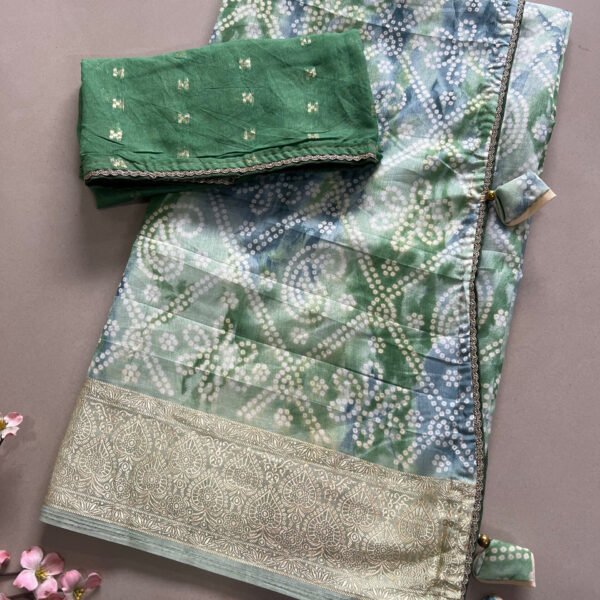Bandhej Printed Semi Soft Silk Saree