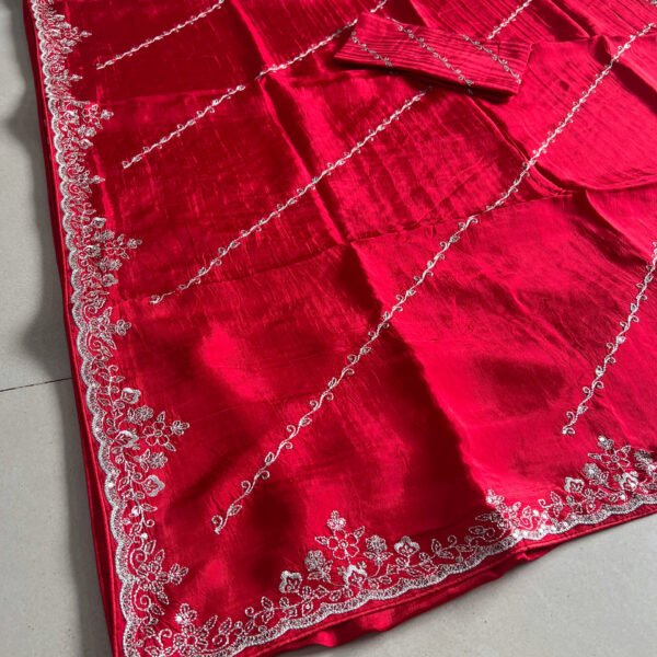Pure Upada Soft Silk Saree with Embroidery