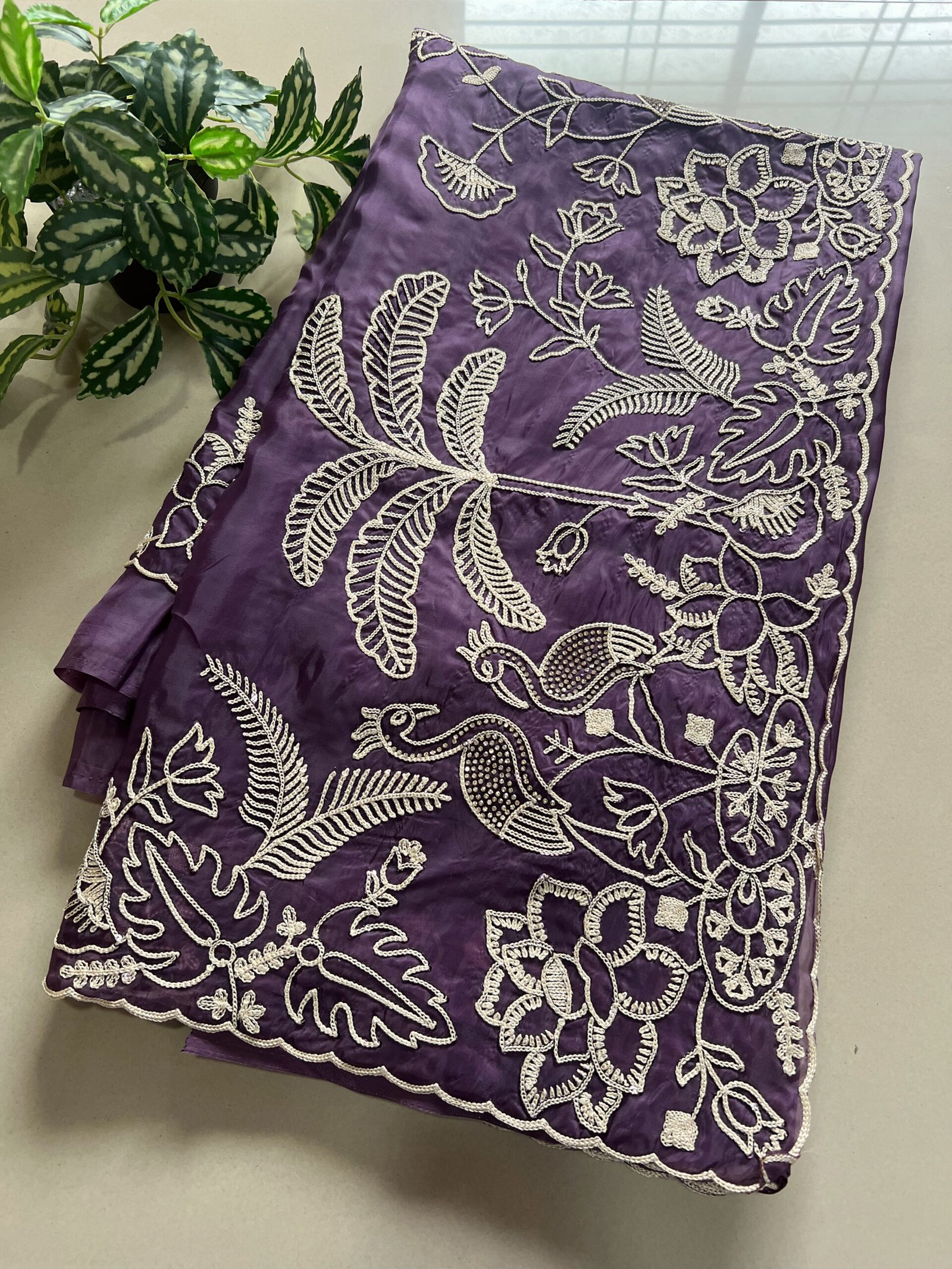 Thread Work Soft Organza Saree