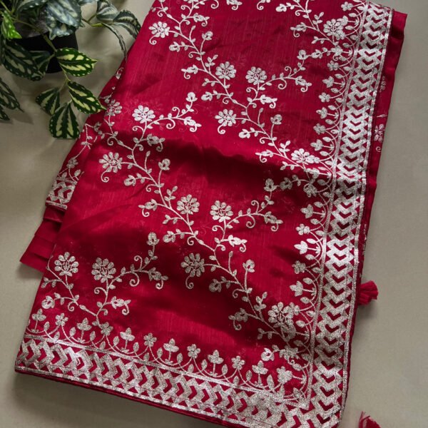 Jaal Pitta Work Semi Shimmer Sarees