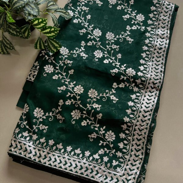 Jaal Pitta Work Semi Shimmer Sarees