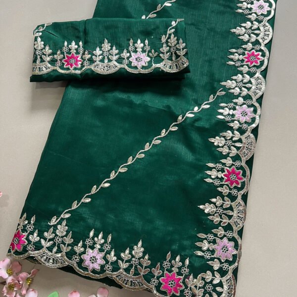 Light Work Shimmer Soft Organza Saree