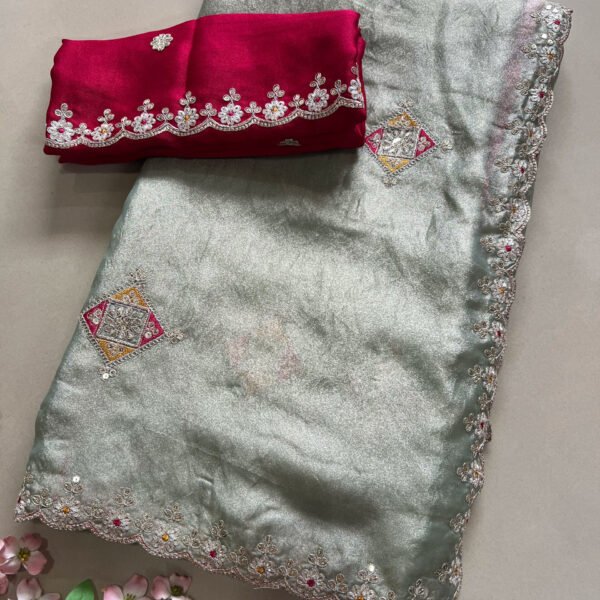 Shimmer Pitta Work Sarees 