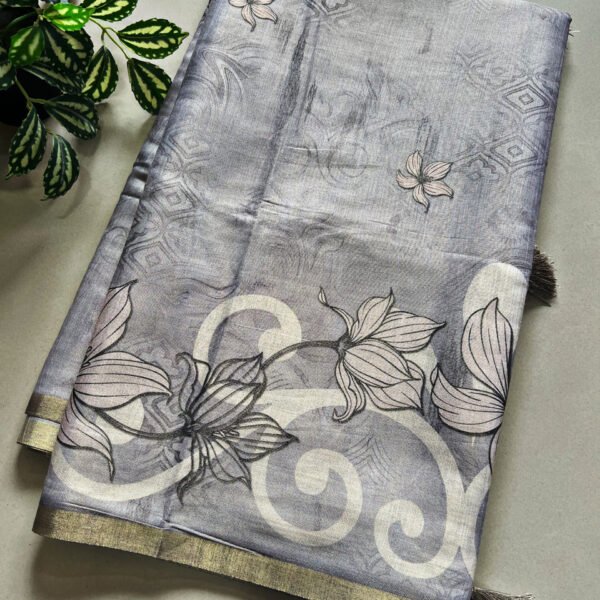 Digital Print Semi Tissue Cotton Silk Saree