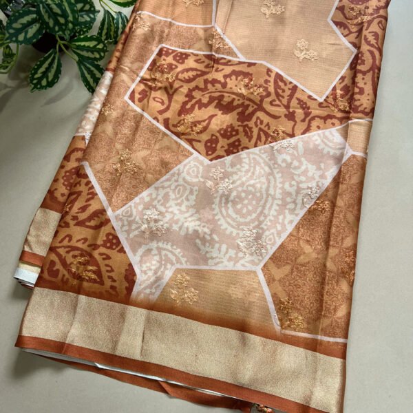 Thread Embroidered Butti Premium Printed Sarees
