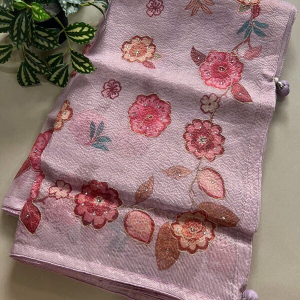 Digital Floral Print Semi Soft Silk Saree