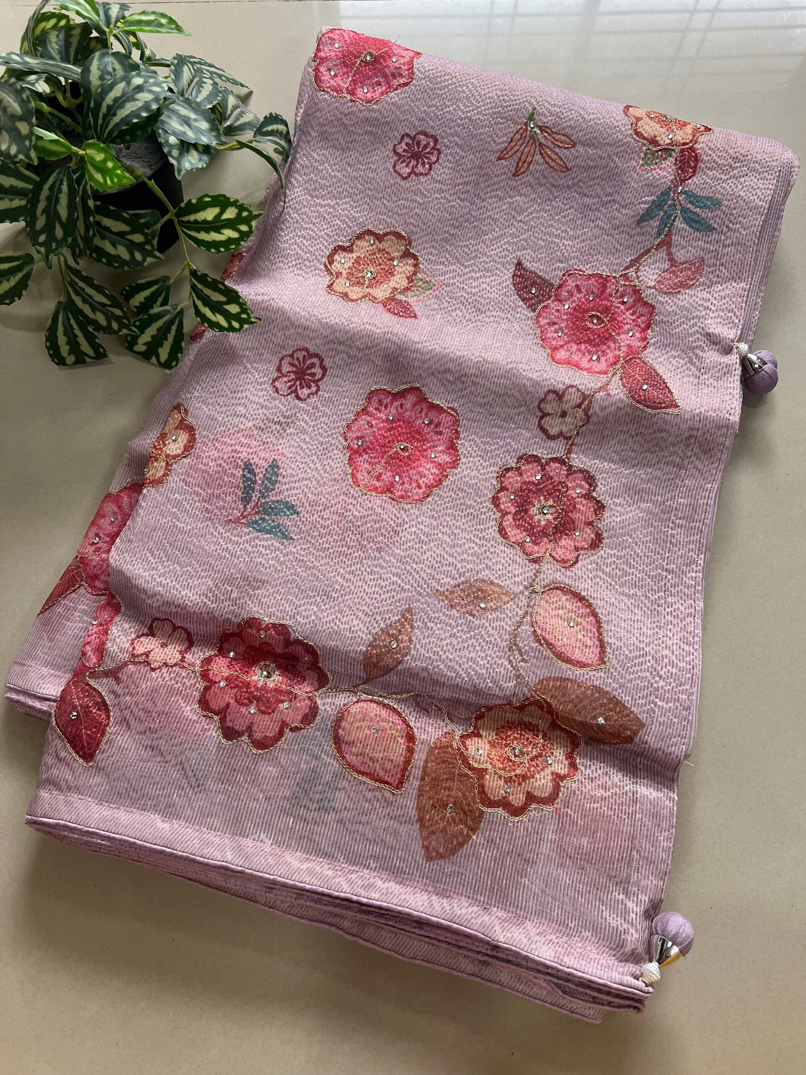 Digital Floral Print Semi Soft Silk Saree
