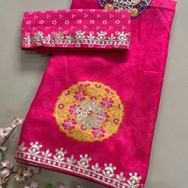 Gotta Patti Rangoli Bandhej Sarees