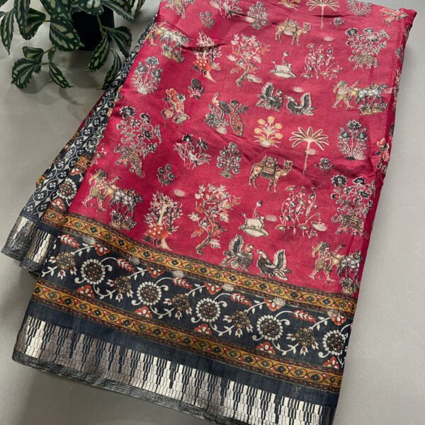 Printed Semi Mul Cotton Silk Saree