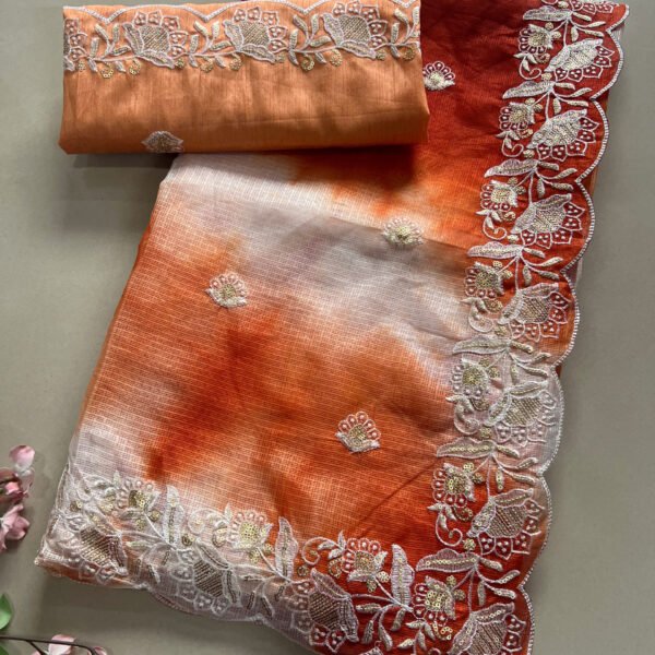 Shibori Print Semi Kota Doriya Light Work Saree