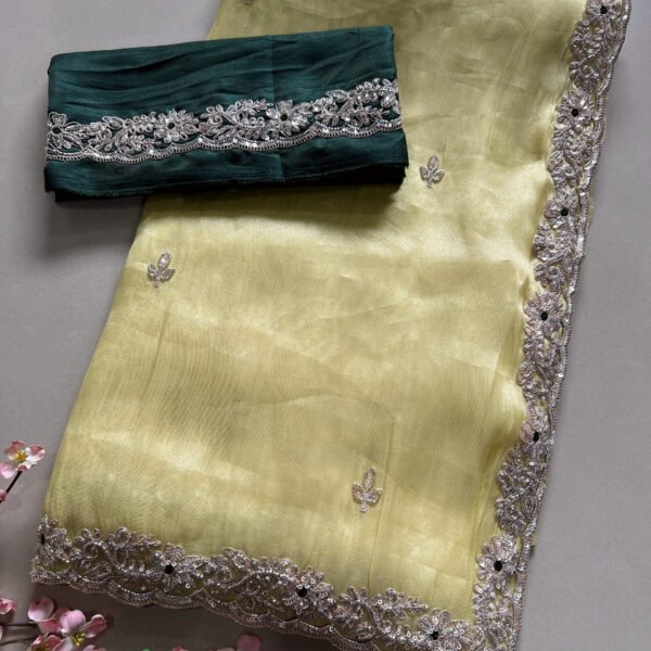 Korsa Soft Organza Hand Work Saree