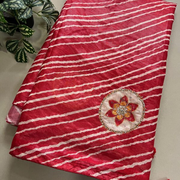 Lehriya Print Soft Korsa Supernet Silk Saree