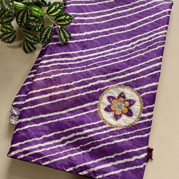 Lehriya Print Soft Korsa Supernet Silk Saree