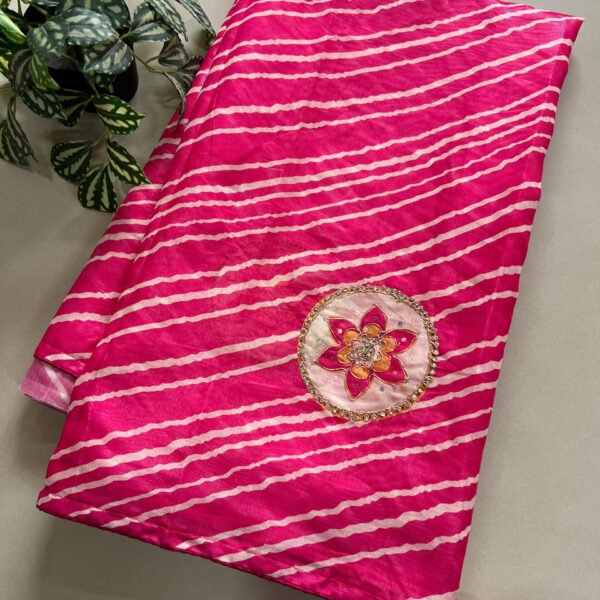 Lehriya Print Soft Korsa Supernet Silk Saree