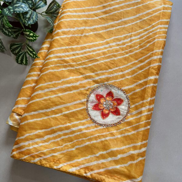 Lehriya Print Soft Korsa Supernet Silk Saree