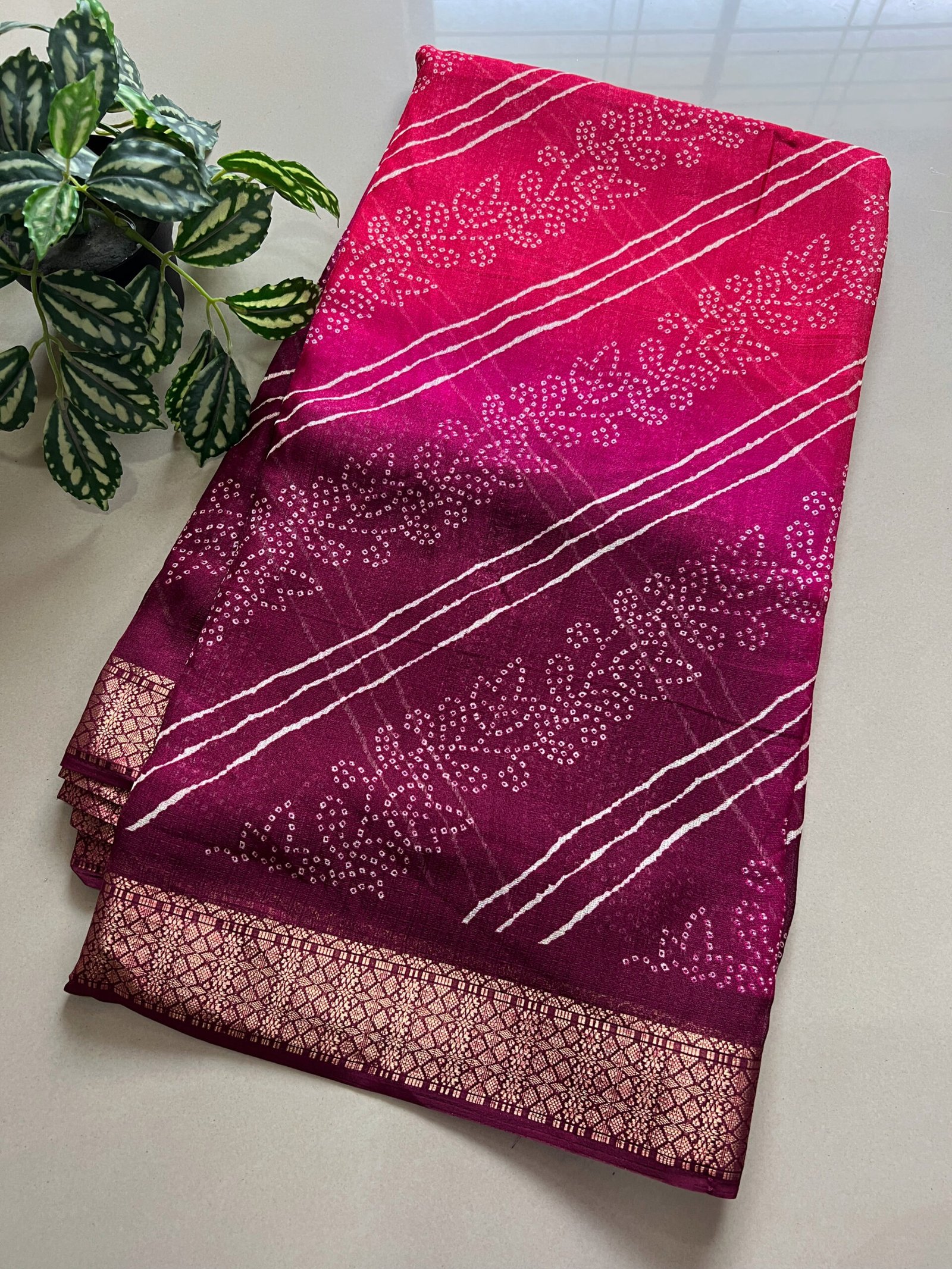 Bandhej Lehriya Printed Sarees