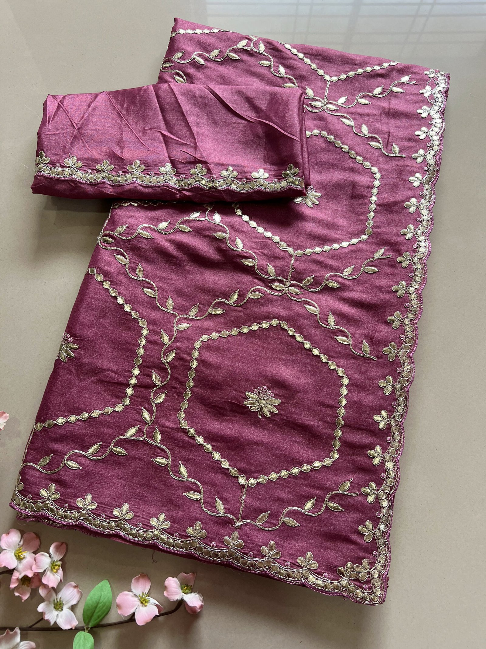 Exclusive Shimmer Silk Embroidered Saree