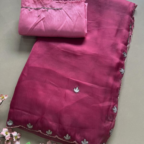 Hand Work Gotta Work Softest Organza Saree