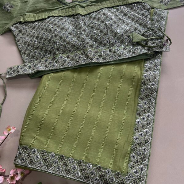 Ready Stitched Blouse Chiffon Saree