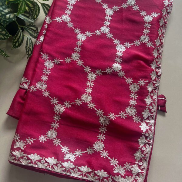 Jaal Pitta Work Shimmer Sarees