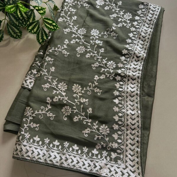 Jaal Pitta Work Shimmer Sarees