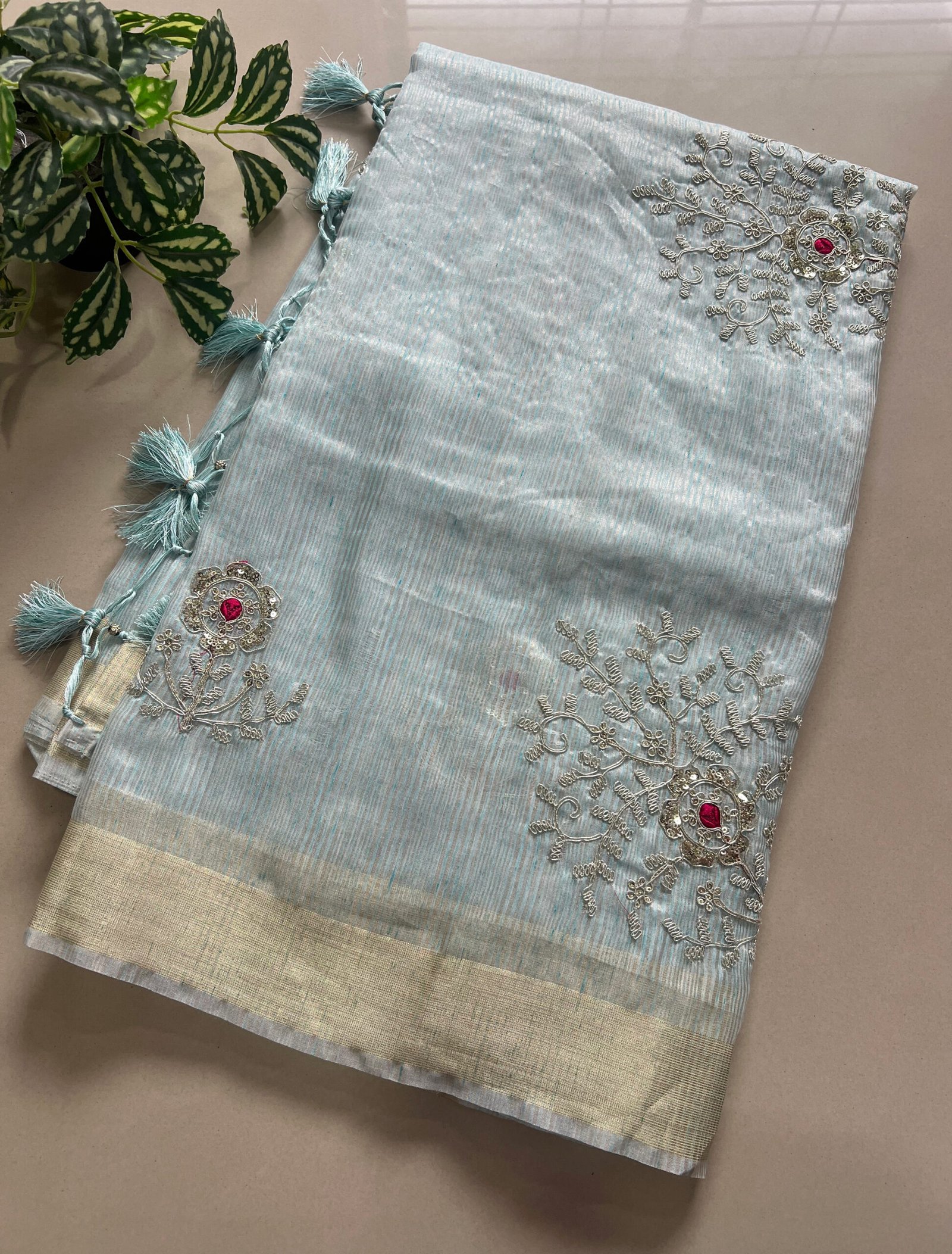Pitta Work Soft Semi Supernet Cotton Silk Saree
