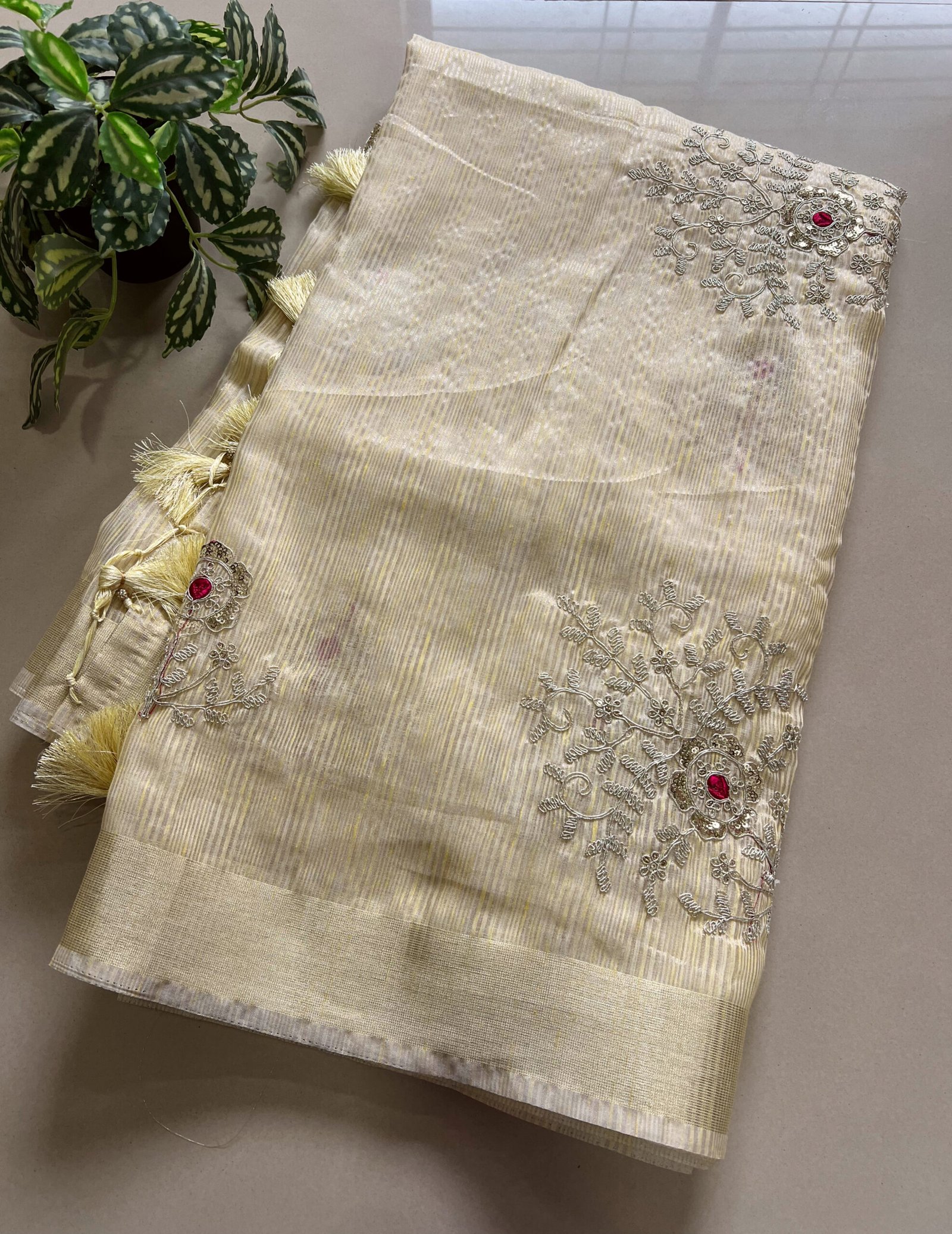 Pitta Work Soft Semi Supernet Cotton Silk Saree