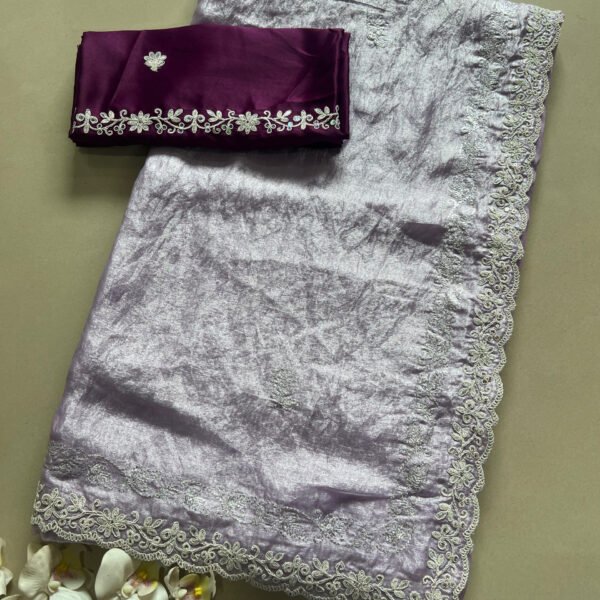 Crushed Shimmer Party Wear Saree