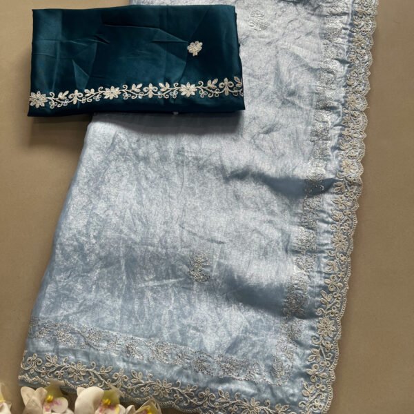 Crushed Shimmer Party Wear Saree