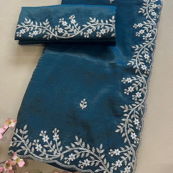 Pitta Work Shimmer Silk Saree