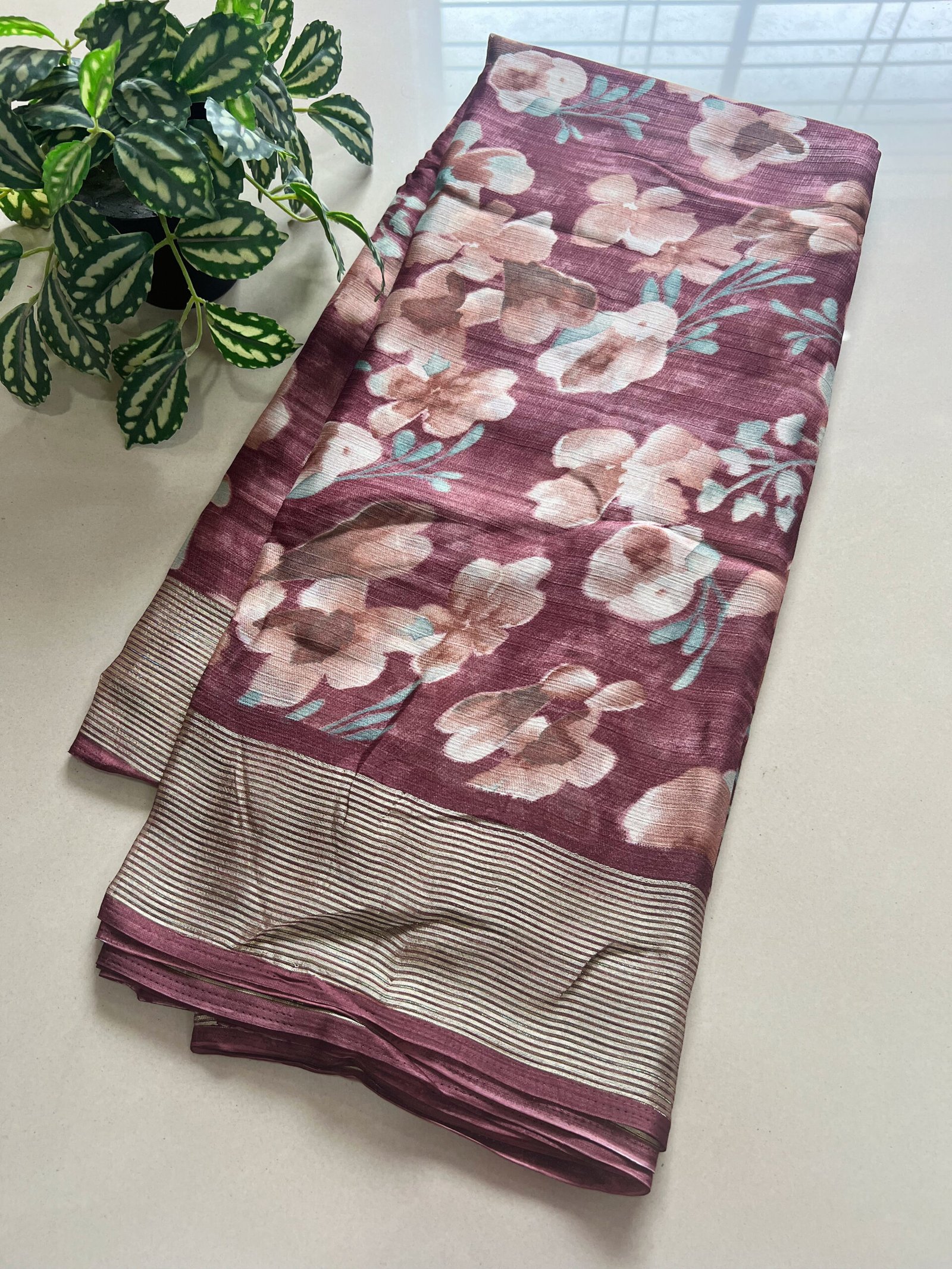 Floral Print Weightless Chiffon Saree