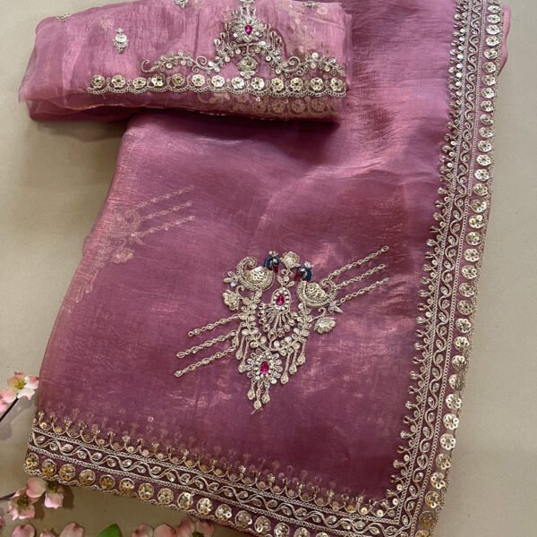 Exclusive Organza Peacock Butta Saree