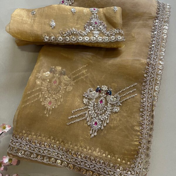 Exclusive Organza Peacock Butta Saree