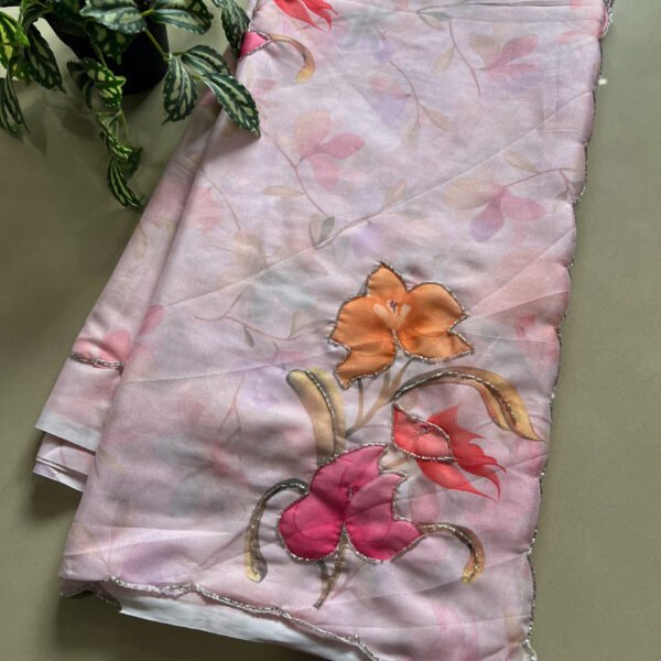 Printed Hand Work Saree